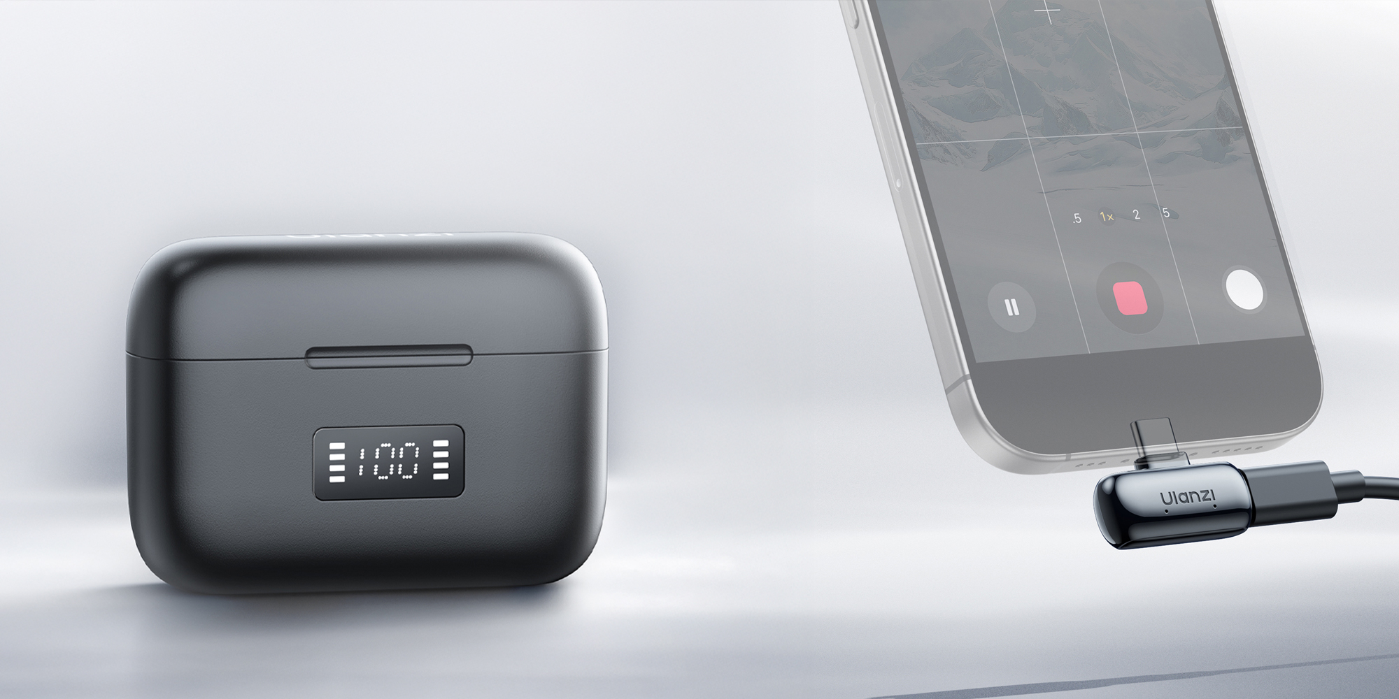 Zestaw do bezprzewodowej transmisji dźwięku Ulanzi A200 Mini Mic - czarno-biały